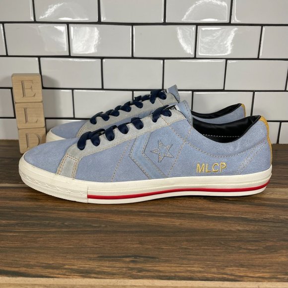 Converse Mens All Star Blue Suede Low Top Lace Up Sneakers 107885 Size 10